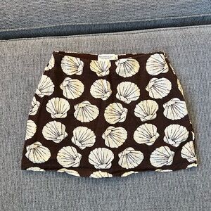 Abercrombie A&F Scarlett Mini Skort Ultra High Rise- Curve Love- S. Brown Shell